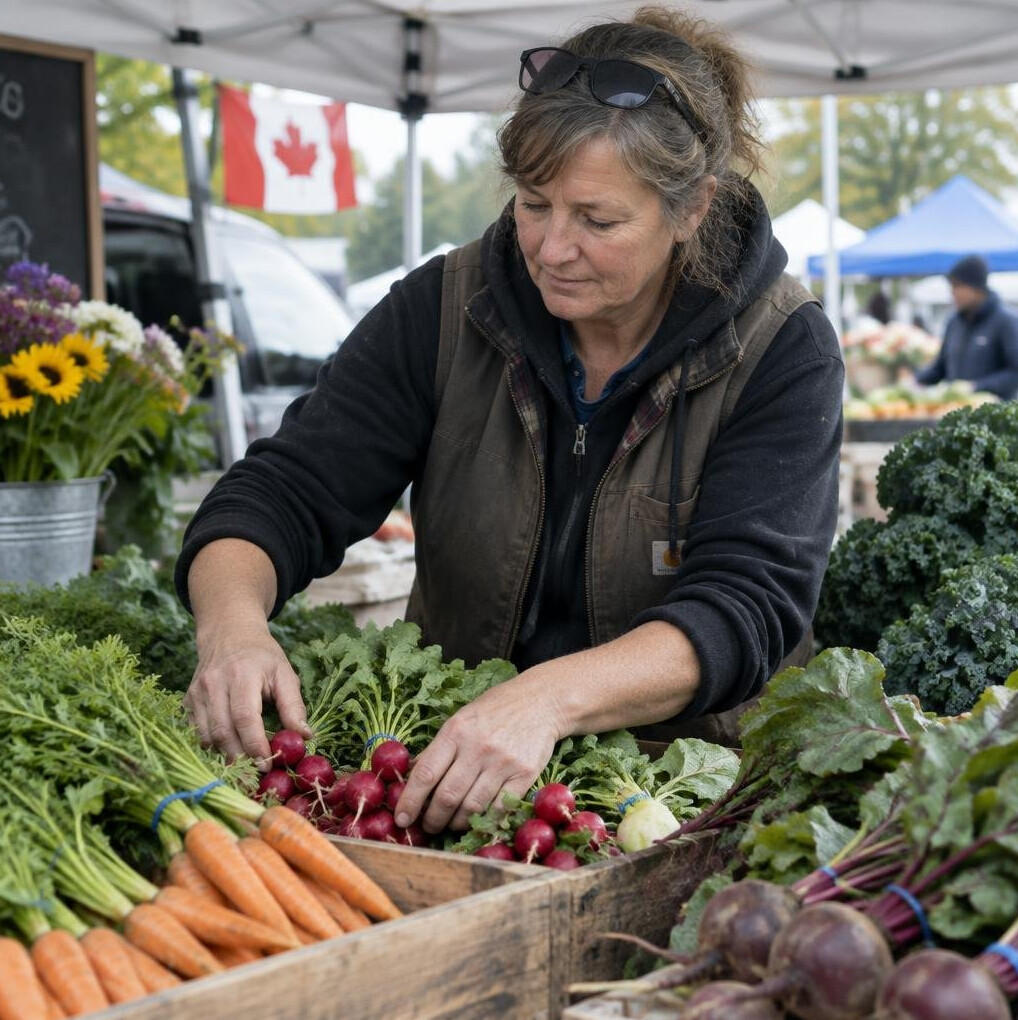Vendor at a local farmers market